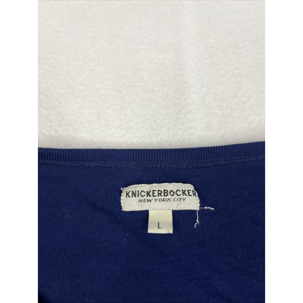 Knickerbocker NYC Long Sleeve T-Shirt Navy Basic Cotton Essential Mens L - Picture 3 of 7